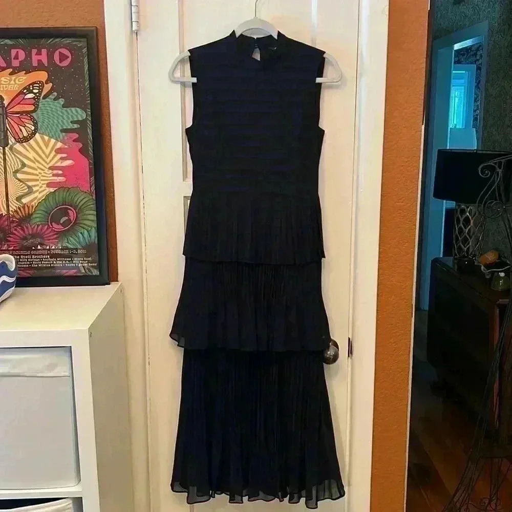 Club Monaco Tiered Pleated Dress-Sz 0